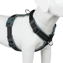 Plutus Pet No Pull Dog Harness, Adjustable Nylon Harness with Soft Padding, Reflective and Heavy Duty Dog Harness for Small, Medium, Large Dogs(Black
