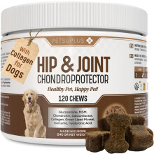 PETSUPLUS Hip & Joint Care. Collagen for Dogs. Dog Joint Supplements with Green Lipped Mussel, Glucosamine, Chondroitin, Hyaluronic Acid, Ca
