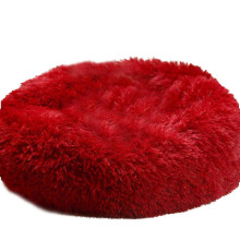 (Wine red, 50CM) Calming Dog Bed For Large Dogs Donut Washable Large Pet Bed Anti Anxiety Round Fluffy Plush Faux Fur Dog Bed