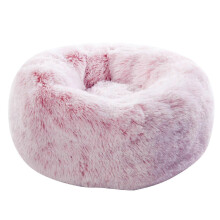 (Light pink, 50CM) Calming Dog Bed For Large Dogs Donut Washable Large Pet Bed Anti Anxiety Round Fluffy Plush Faux Fur Dog Bed