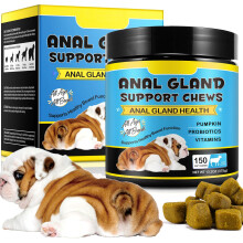 Anal Gland Soft Chew Treats with Pumpkin for Dogs,150 Count Digestive Enzymes, Probiotics Fiber Supplement for Dogs
