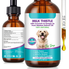 Milk Thistle for Dogs | 60ml Liquid Supplement with Curcumin & Omega-3s | Suppor
