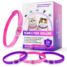 4 Pack Collar for Cats, Collari per Gatti, Morbido e Sicuro, Regolabile e Impermeabile, Naturale e Sicuro, Lunghezza 48 cm, Cat Collar for 24 Months
