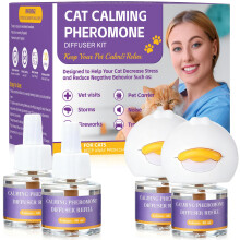 6-in-1 Cat Pheromone Calming Diffuser, Advanced Pheromone Diffuser for Cats, Relieve Anxiety, Help Reduce Fighting, Spraying & Scratching, Drug-Free