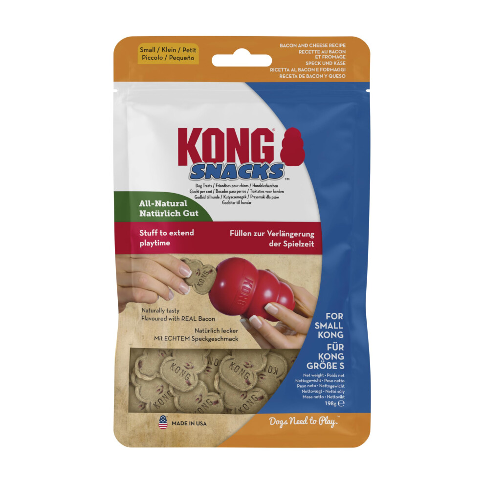 Kong Snacks - All Natural Dog Biscuit Treats - Bacon & Cheese Flavour, For Small-Medium Toys