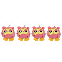 Owl Shape Bag Decoration 4Pcs Cartoon Key Chain Suitable for Children And Young Adults Available In Pink