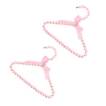 Pearl Pet Clothes Hanger for Home 2Pcs Adorable Dog Clothing Rack Pink