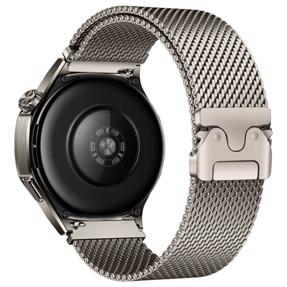 (Titanium) 22Mm Strap For Garmin Venu 3 / Forerunner 265 / 255 Music Parachute Clasp Milanese Stainless Steel Watch Band 6914296357646
