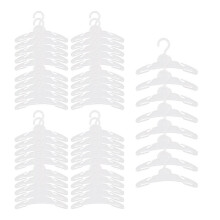 (White) 48 Pcs Dog Clothes Hangers 7 Inch Wide Non-Slip Plastic Pet Clothes Hangers Pet Clothing Holder Coat Hanger Black
