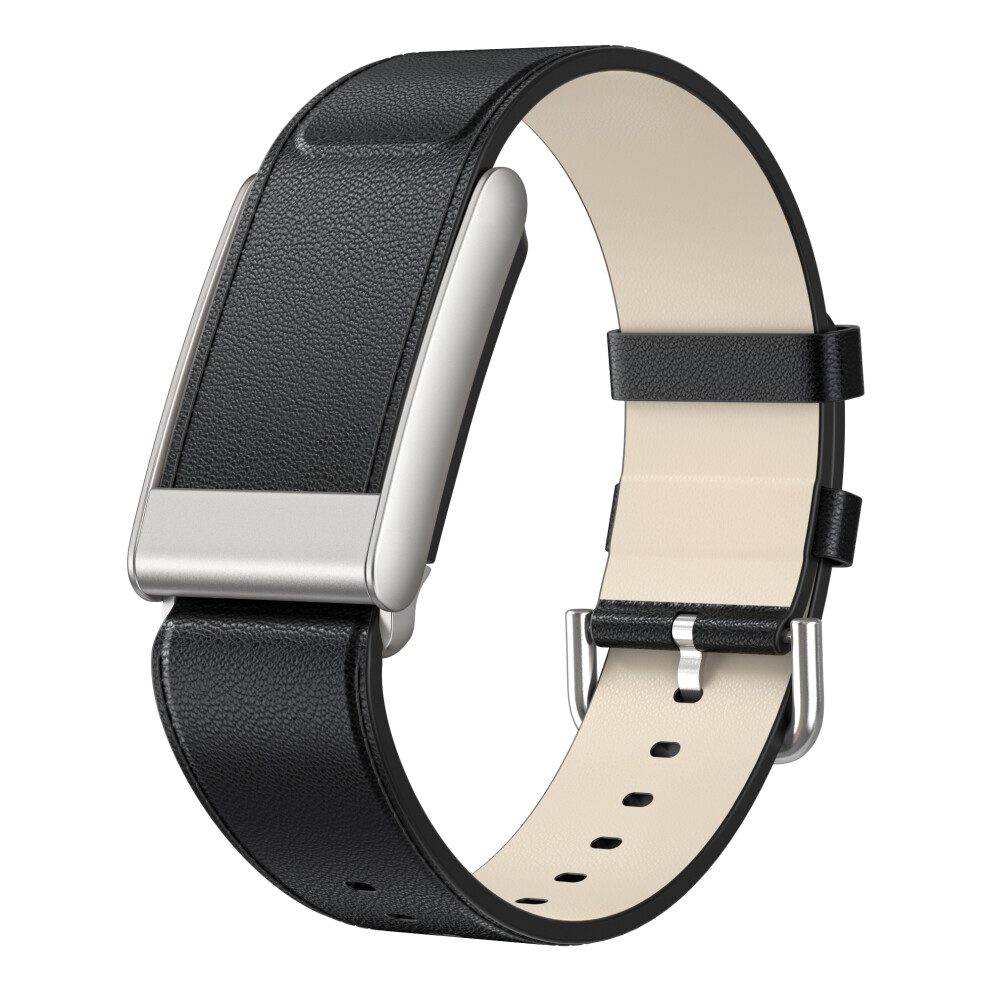 (Black) For Whoop 5.0 Leather Strap With Pin Buckle Adjustable Wrist Size Watch Band Black 6914290433858