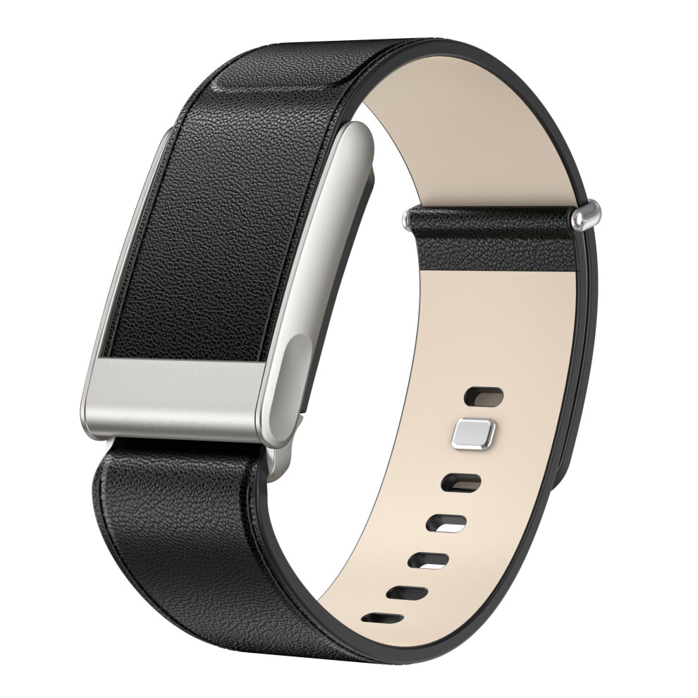 (Black) For Whoop 5.0 Life Mg Leather Watch Band With Button Buckle Fitness Tracker Adjustable Strap Black 6914296010237