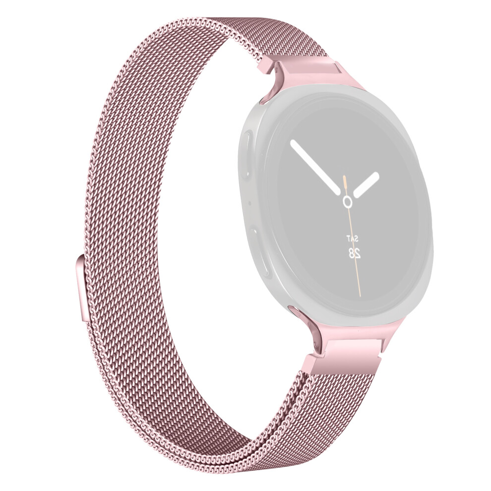 (Rose ) Watch Band For Samsung Galaxy Watch8 40Mm 44Mm / Watch8 Classic 46Mm Electroplated Stainless Steel Milanese Magnetic Str Pink 6914292143540