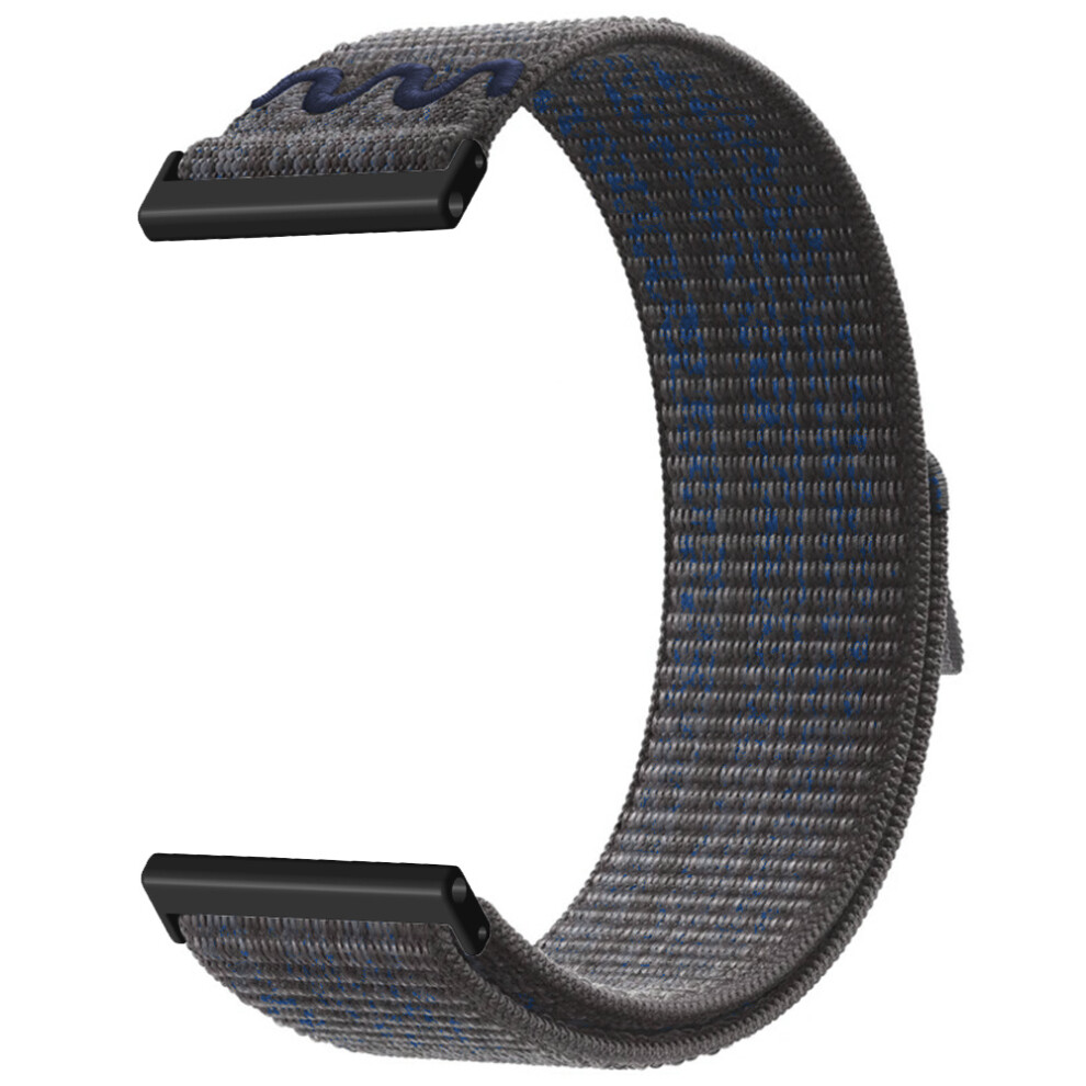 (Black Blue) 24Mm Embroidered Nylon Strap For Coros Nomad / Suunto 9 / 7 / D5i Replacement Loop Watch Band Blue,Black 6914299955863