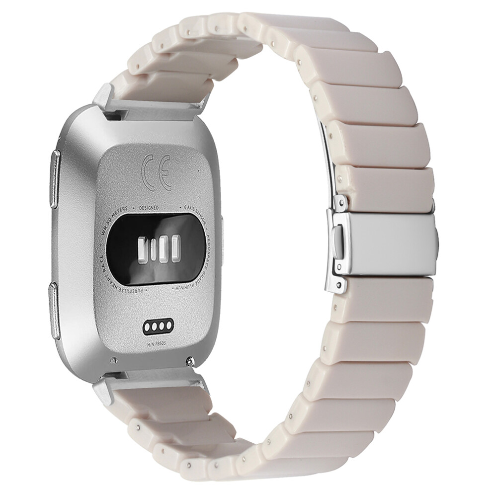 (Starlight) Watch Band For Fitbit Versa / Versa Lite / Versa 2 1-Bead Acrylic Resin Waterproof Bracelet With Buckle Silver 6914297240640