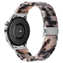 (Black Mix) Watch Band For Fossil Gen 6 / Men's Gen 5 Carlyle Smartwatch , 1-Bead Acrylic Resin Waterproof Bracelet with Silver