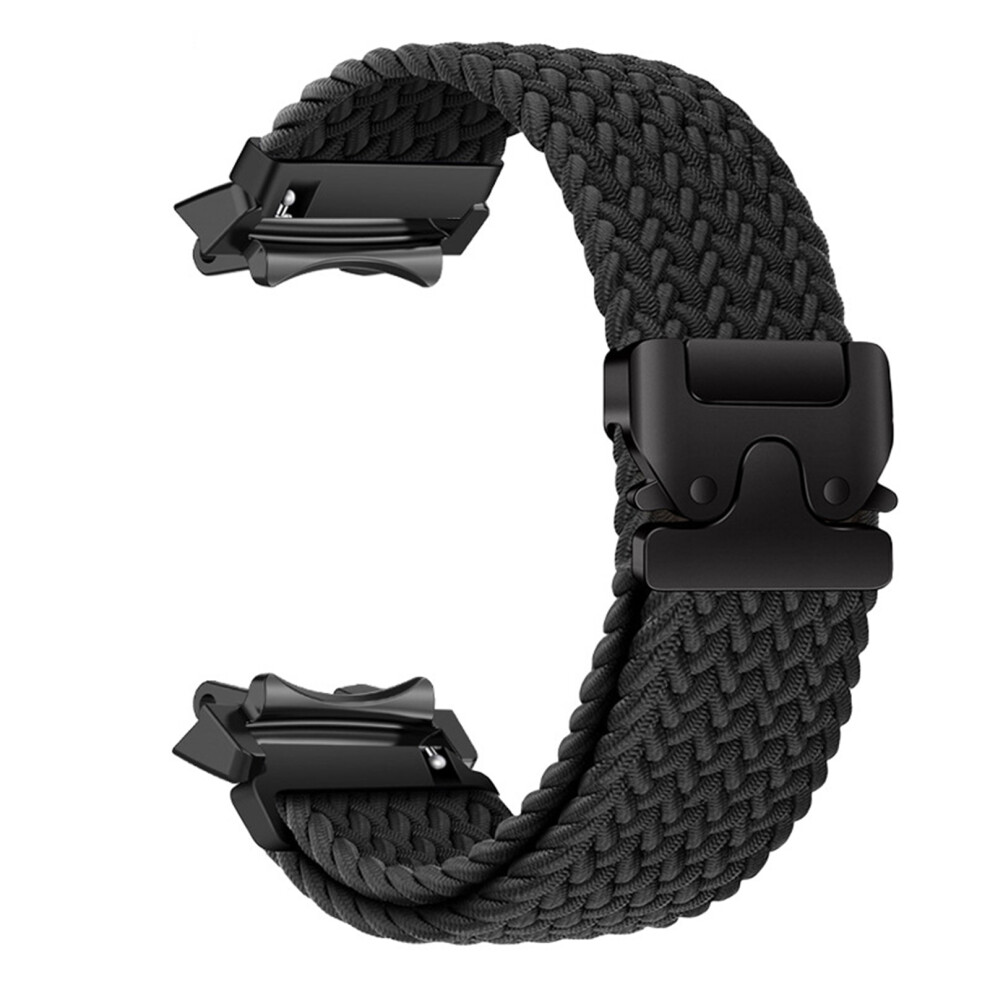 (Black) Replacement Strap For Huami Amazfit T-Rex 3 / T-Rex 2 Parachute Buckle Braided Elastic Nylon Watch Band Black 6914291446451