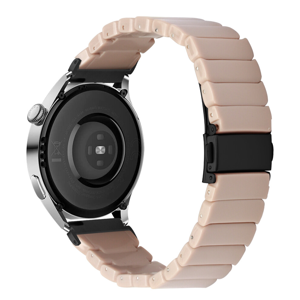 (Oatmeal / Buckle) Watch Band For Samsung Galaxy Watch3 45Mm / Watch 46Mm / Gear S3 Classic / Gear S3 Frontier 1-Bead Acrylic Resin Water Black 6914298671719