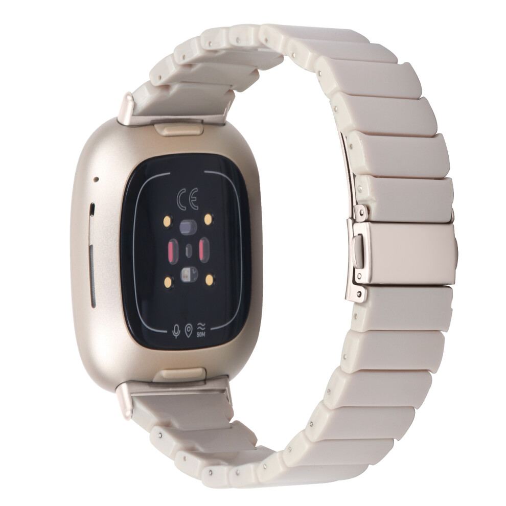 (Starlight / Starlight Buckle) For Fitbit Versa 3 / Sense Watch Band 1-Bead Acrylic Resin Waterproof Bracelet 6914294065932