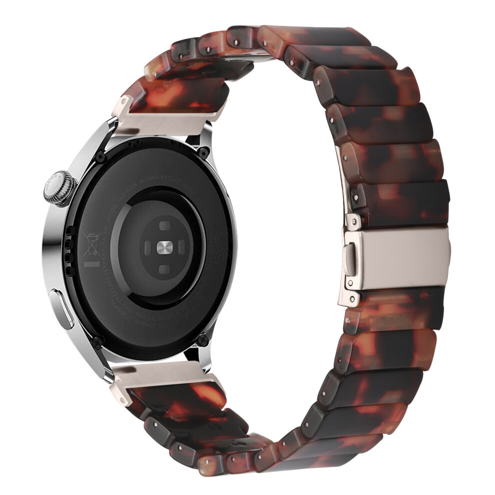(Tortoiseshell / Starlight Buckle) Watch Band For Fossil Gen 6 / Men's Gen 5 Carlyle Smartwatch 1-Bead Acrylic Resin Waterproof Bracelet 6914294111875