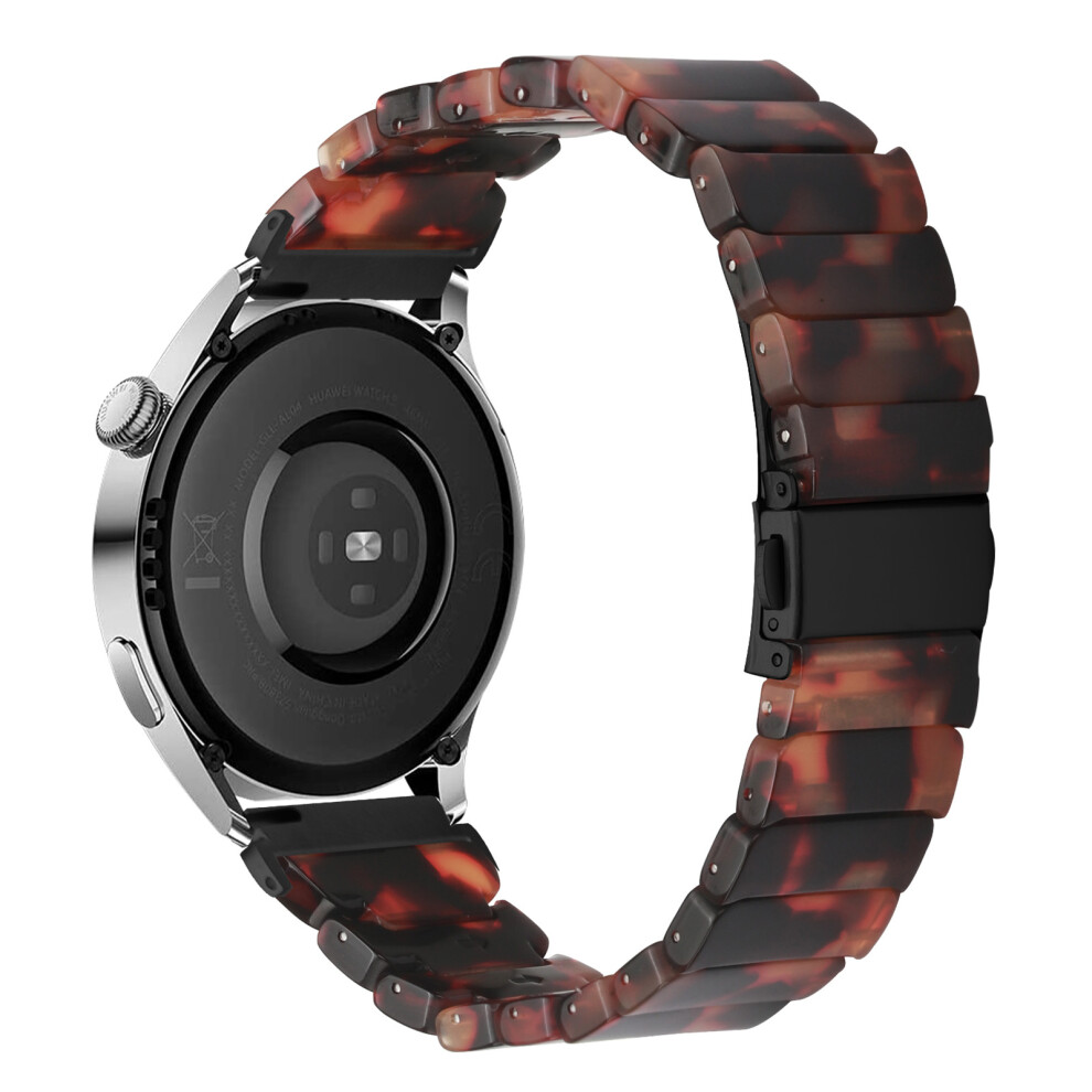 (Tortoiseshell / Buckle) Watch Band For Fossil Gen 6 / Men's Gen 5 Carlyle Smartwatch 1-Bead Acrylic Resin Waterproof Bracelet Black 6914296904352