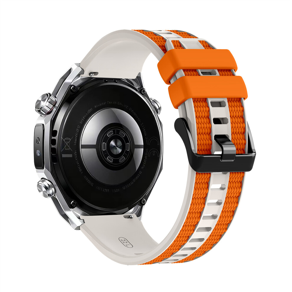 (Starlight / ) 22Mm Replacement Strap For Huawei Watch Gt 6 / 6 Pro / 5 / 5 Pro / 4 / 3 / 2 46Mm Striped Design Dual Color Silicone Wat Orange 6914292566622