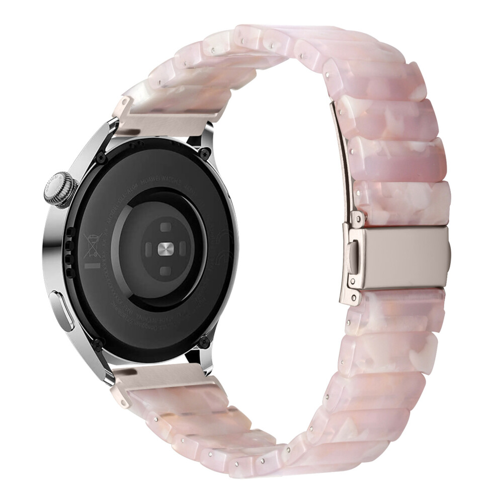 (Pink Brown / Starlight Buckle) 22Mm Watch Band For Huawei Watch 5 46Mm / Gt 5 Pro 46Mm / Gt 5 46Mm 1-Bead Acrylic Resin Waterproof Bracelet Pink,Brown 6914292516139