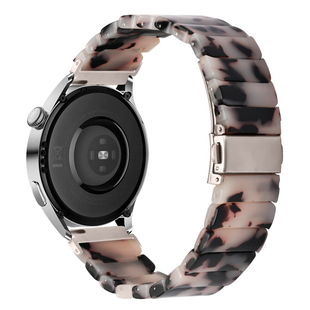 ( Mix / Starlight Buckle) 22Mm Watch Band For Huawei Watch 5 46Mm / Gt 5 Pro 46Mm / Gt 5 46Mm 1-Bead Acrylic Resin Waterproof Bracelet Black 6914291620165