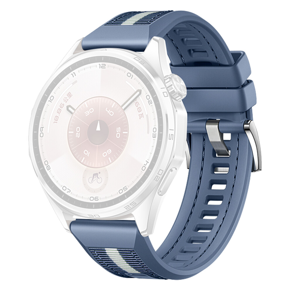 (Dark ) 22Mm Watch Band For Huawei Watch Gt 6 Pro 46Mm / Gt 6 46Mm / Gt 5 Pro 46M Nylon Woven Silicone Wrist Strap Blue 6914299004820