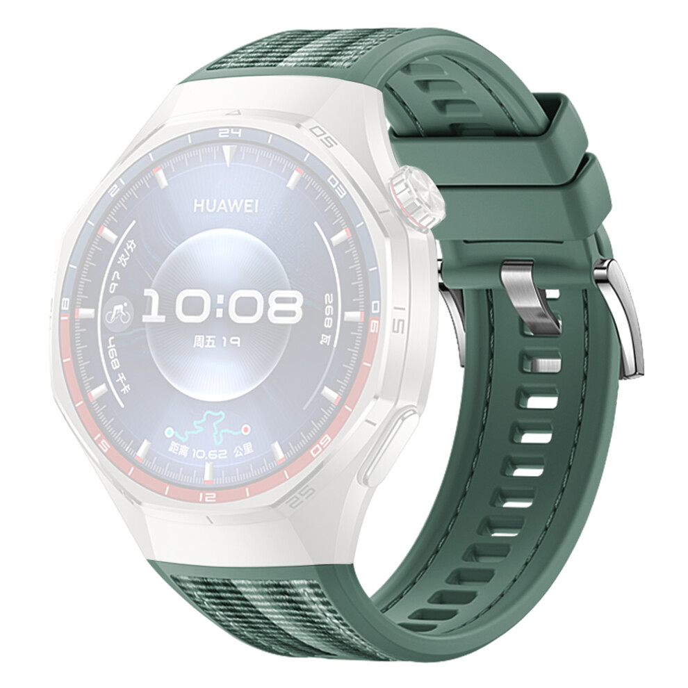 (Green) For Huawei Watch Gt 6 Pro 46Mm Replacement Strap 22Mm Nylon Silicone Hybrid Watchband Green 6914292247217