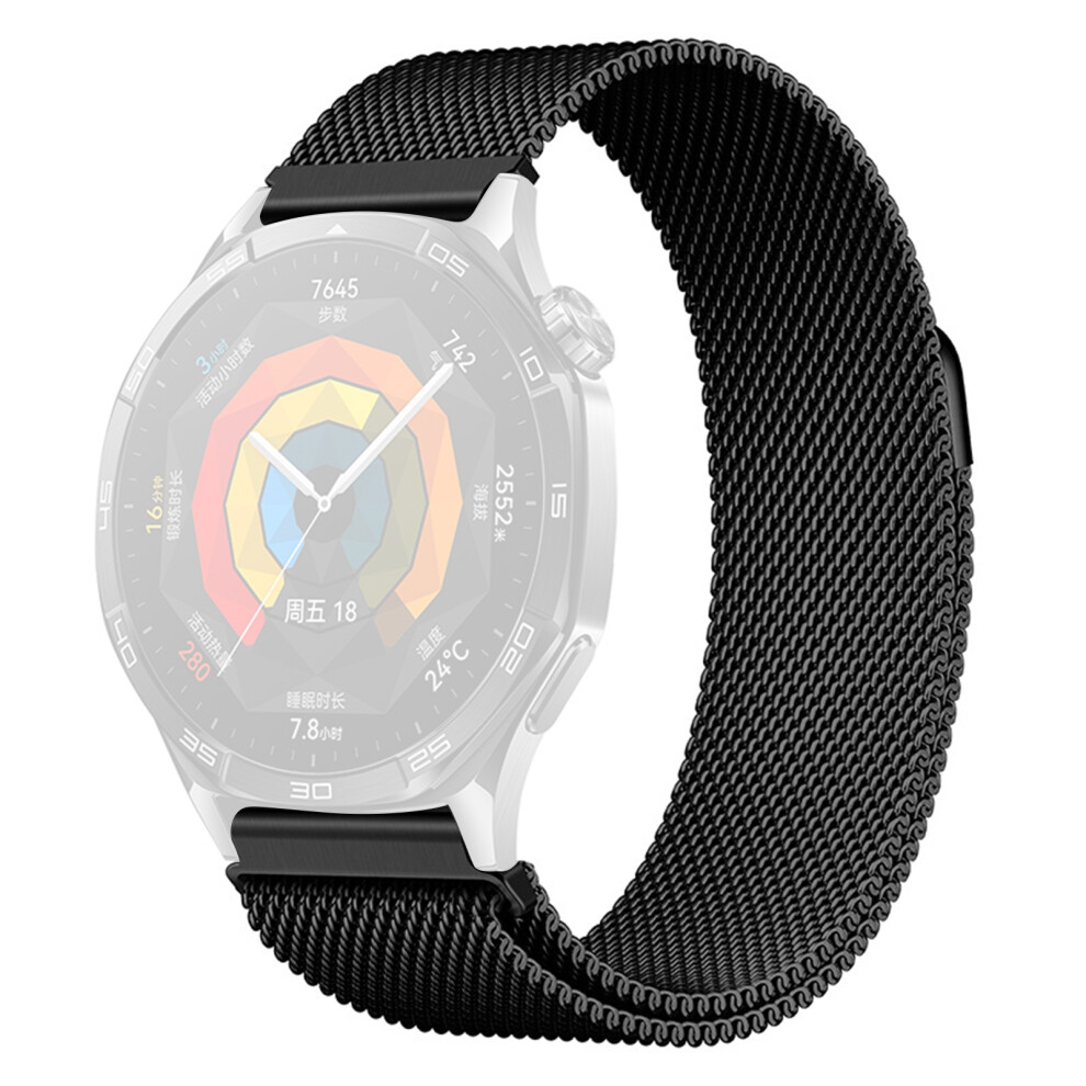(Black) 22Mm Milanese Magnetic Strap For Huawei Watch Gt 5 Pro / 5 / 4 46Mm / Samsung Galaxy Watch3 45Mm Push Button Quick Relea Black 6914298092422