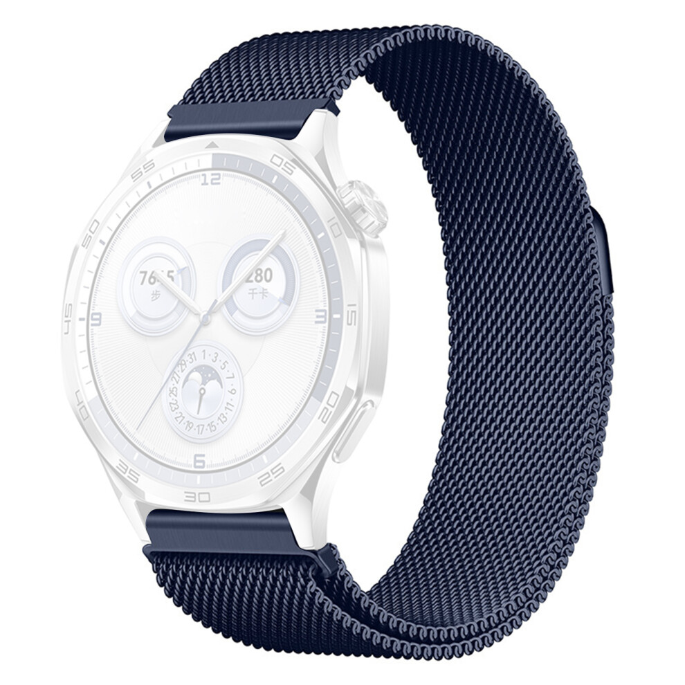 (Dark ) 22Mm Milanese Magnetic Strap For Huawei Watch Gt 5 Pro / 5 / 4 46Mm / Samsung Galaxy Watch3 45Mm Push Button Quick Relea Blue 6914294470910