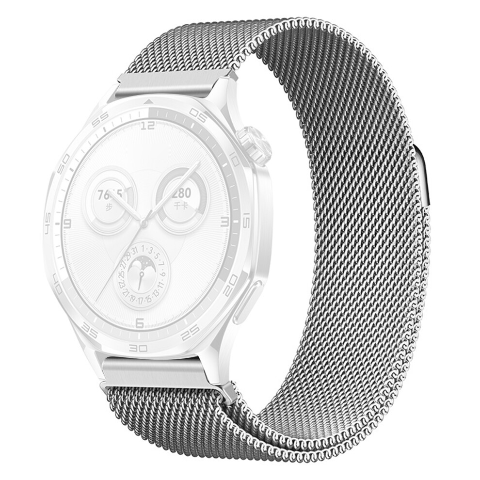 (Silver) 22Mm Milanese Magnetic Strap For Huawei Watch Gt 5 Pro / 5 / 4 46Mm / Samsung Galaxy Watch3 45Mm Push Button Quick Relea Silver 6914297608822
