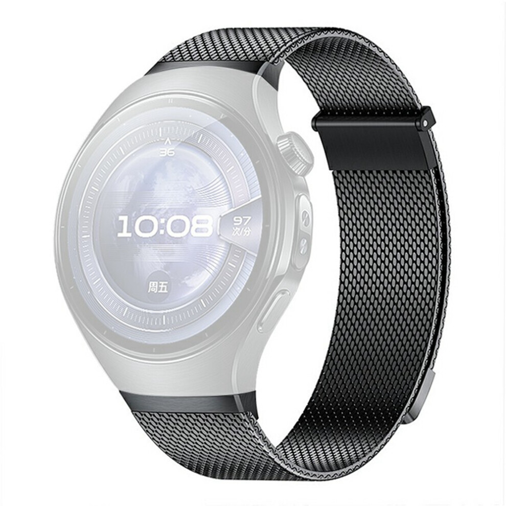 (Black) For Huawei Watch 5 46Mm Milanese Magnetic Watch Band Quick Release Push Button Metal Strap Black 6914297006192