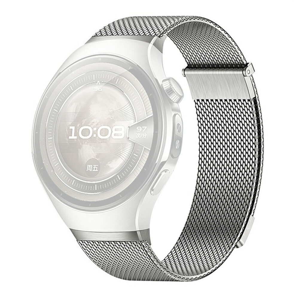 (Titanium) For Huawei Watch 5 46Mm Milanese Magnetic Watch Band Quick Release Push Button Metal Strap 6914298830468
