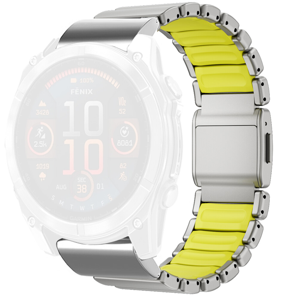 (Titanium / ) 26Mm 1-Bead Watch Strap For Garmin Fenix 8 Pro Amoled 51Mm / 8 51Mm / Enduro 3 / Enduro 2 Titanium Alloy Band With Magne Green 6914296604177