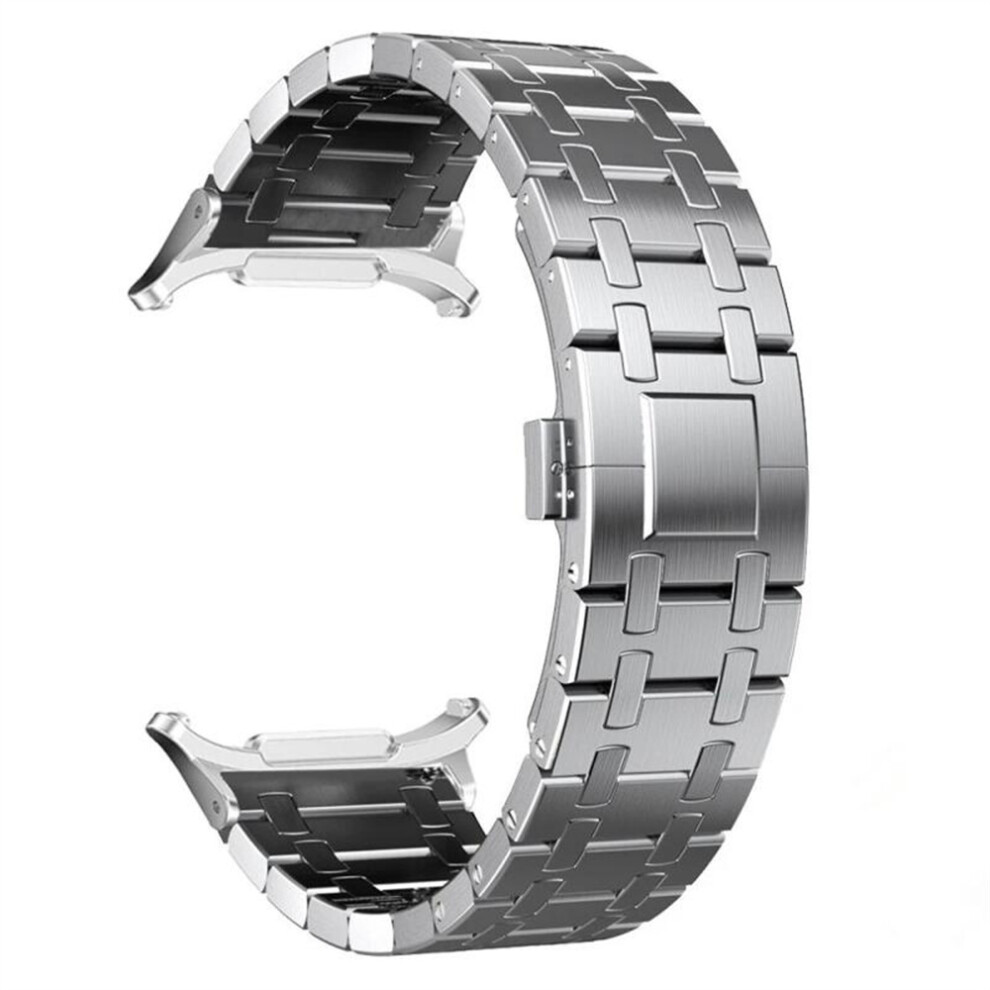 (Silver) Titanium Alloy Watch Band For Samsung Galaxy Watch Ultra (2025) 47Mm / Ultra 47Mm Butterfly Clasp Replacement Strap Silver 6914292880155