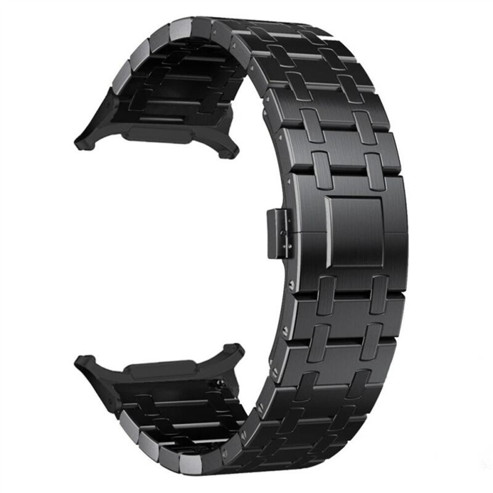 (Black) Titanium Alloy Watch Band For Samsung Galaxy Watch Ultra (2025) 47Mm / Ultra 47Mm Butterfly Clasp Replacement Strap Black 6914296468205