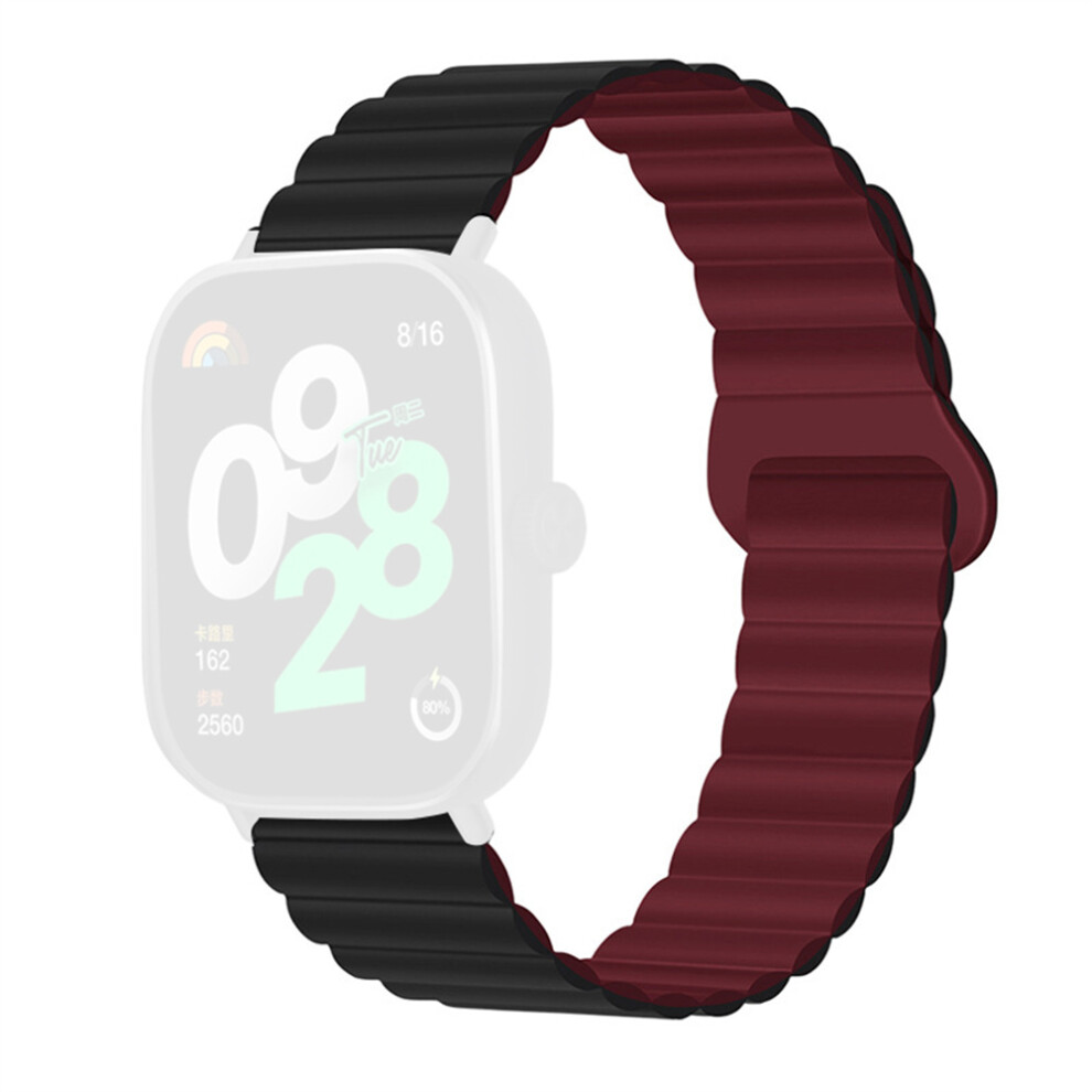 (Black / Wine Red) For Vivo Watch Gt 2 / Iqoo Watch Gt 2 Silicone Strap Magnetic Reverse Buckle Watch Band Black,Red 6914297547213