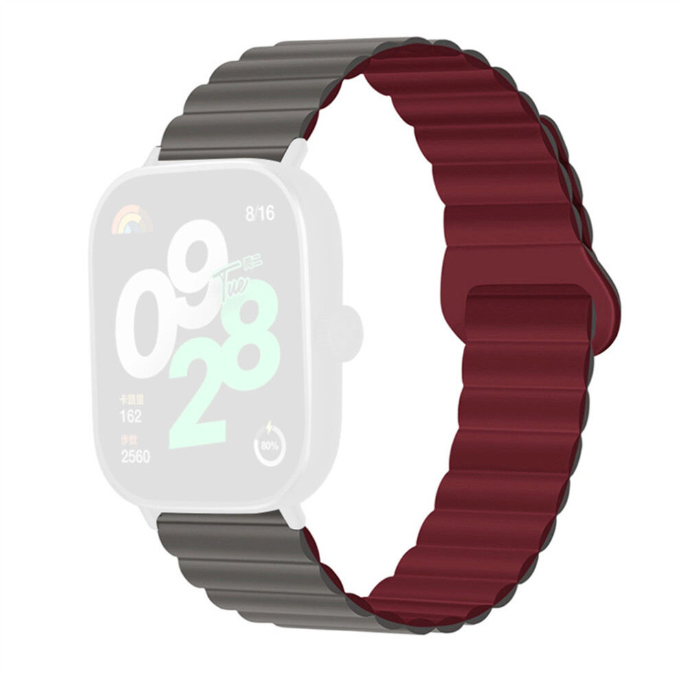 (Grey / Wine Red) For Vivo Watch Gt 2 / Iqoo Watch Gt 2 Silicone Strap Magnetic Reverse Buckle Watch Band Red,Grey 6914299049654