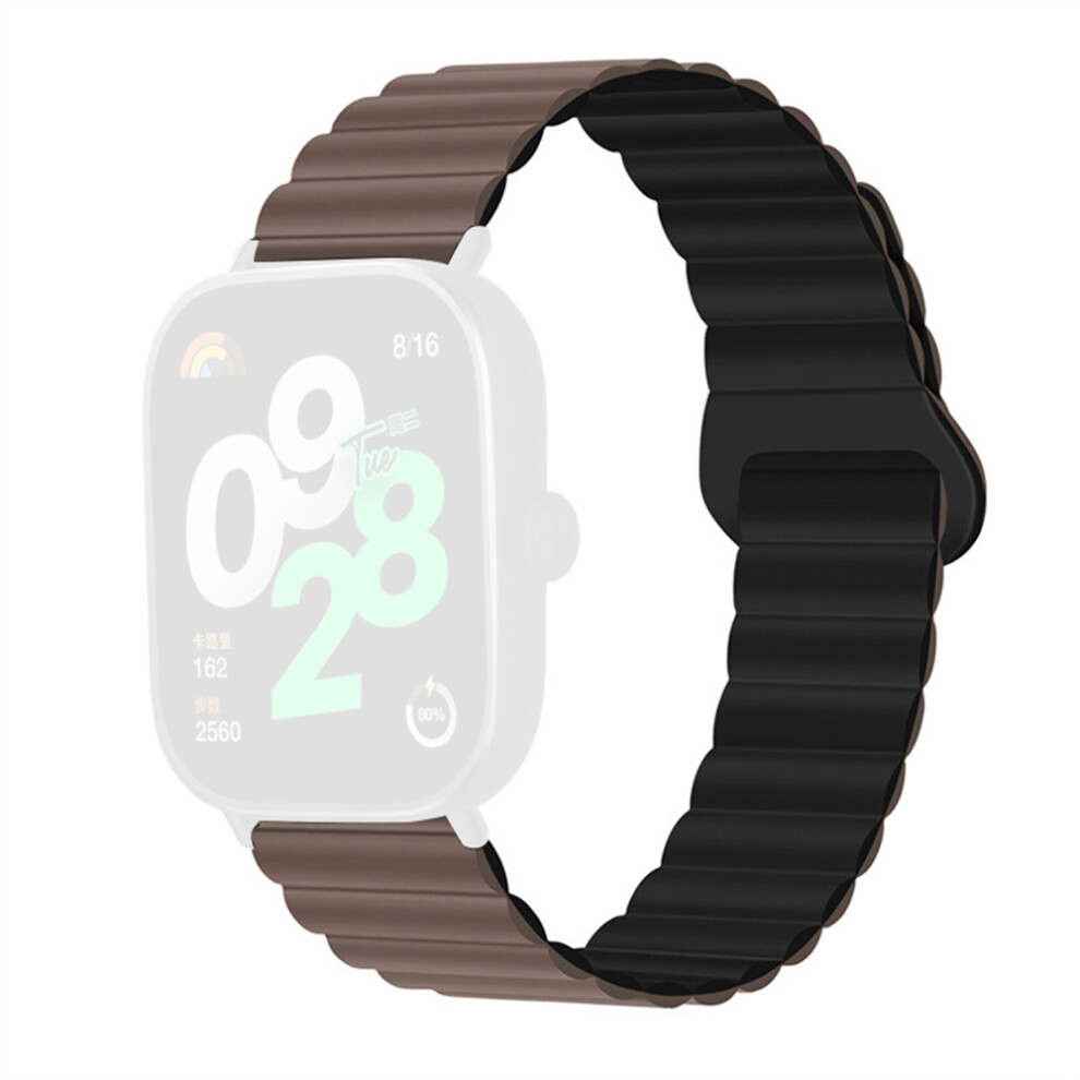 (Chocolate / ) For Vivo Watch Gt / Iqoo Watch Gt Silicone Strap Magnetic Reverse Buckle Watch Band Black 6914296151770
