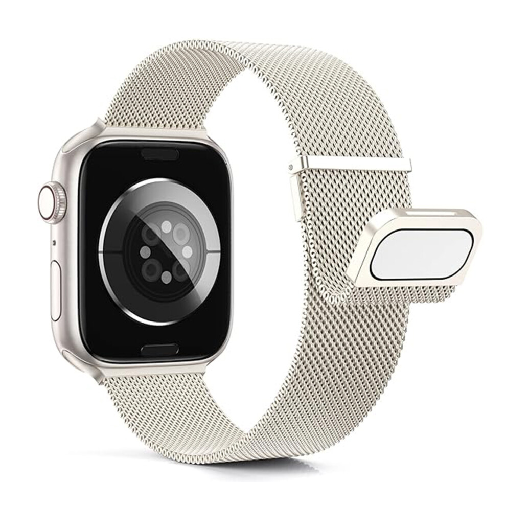 (Starlight) Magnetic Strap For Apple Watch Series 11 10 42Mm / 9 8 7 41Mm / Se3 Se2 Se 6 5 4 40Mm / 3 2 1 38Mm Milanese Loop S 6914298674185