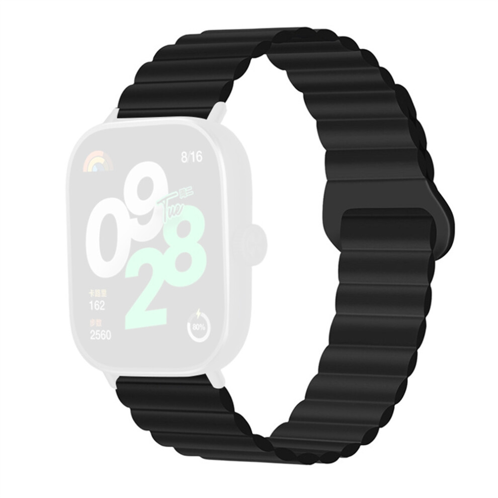 (Black) For Vivo Watch Gt / Iqoo Watch Gt Silicone Strap Magnetic Reverse Buckle Watch Band Black 6914295703819