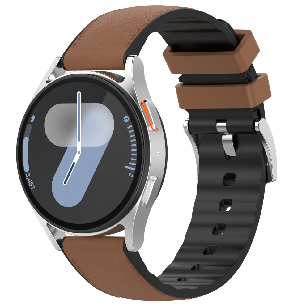 (Light ) 22Mm Pu + Silicone Strap For Garmin Forerunner 570 47Mm / Forerunner 970 / 265 / 255 Replacement Watch Bands Brown 6914293650610