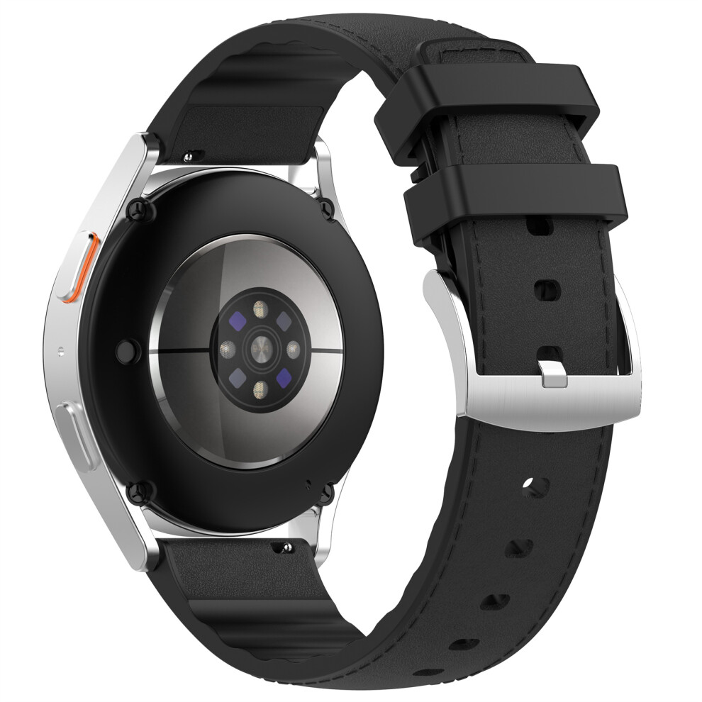 (Black) 22Mm Pu + Silicone Strap For Garmin Forerunner 570 47Mm / Forerunner 970 / 265 / 255 Replacement Watch Bands Black 6914290144990