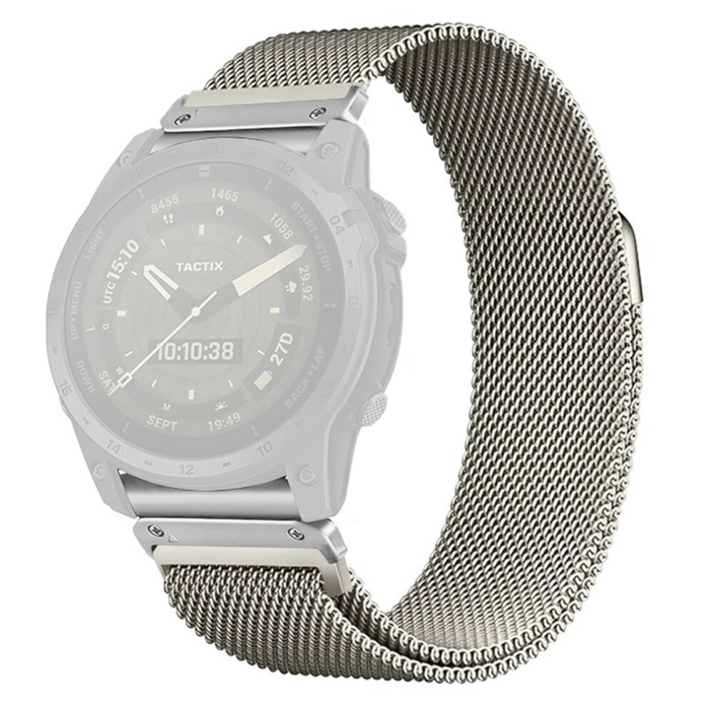 (Starlight) 26Mm Quick Release Strap For Garmin Fenix 8 Pro Amoled 51Mm / 8 51Mm / Enduro 3 / Enduro 2 Milanese Stainless Steel Magn 6914299274315