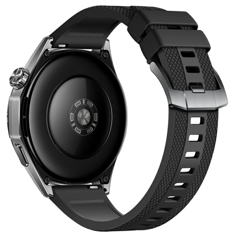 (Black) 22Mm Textured Fluorubber Strap For Huawei Watch Gt 6 / 5 Pro / 5 46Mm Replacement Watch Band Black 6914298309858