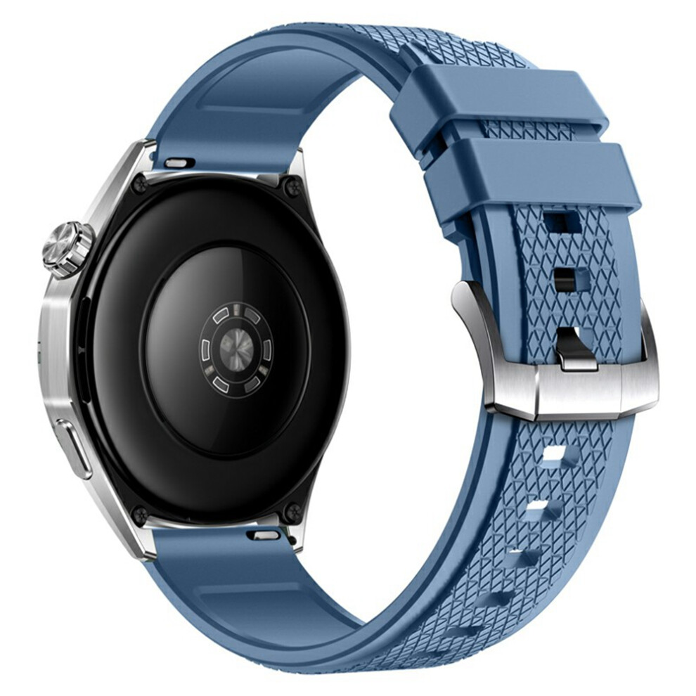 (Blue) 22Mm Cross Textured Fluorubber Strap For Huawei Watch Gt 6 / 5 Pro / 5 46Mm Replacement Watch Band Blue 6914293942180