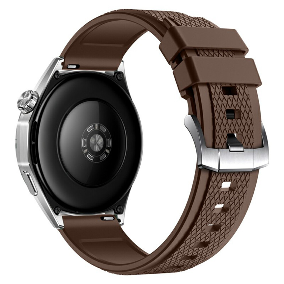 (Brown) 22Mm Cross Textured Fluorubber Strap For Huawei Watch Gt 6 / 5 Pro / 5 46Mm Replacement Watch Band Brown 6914291193829