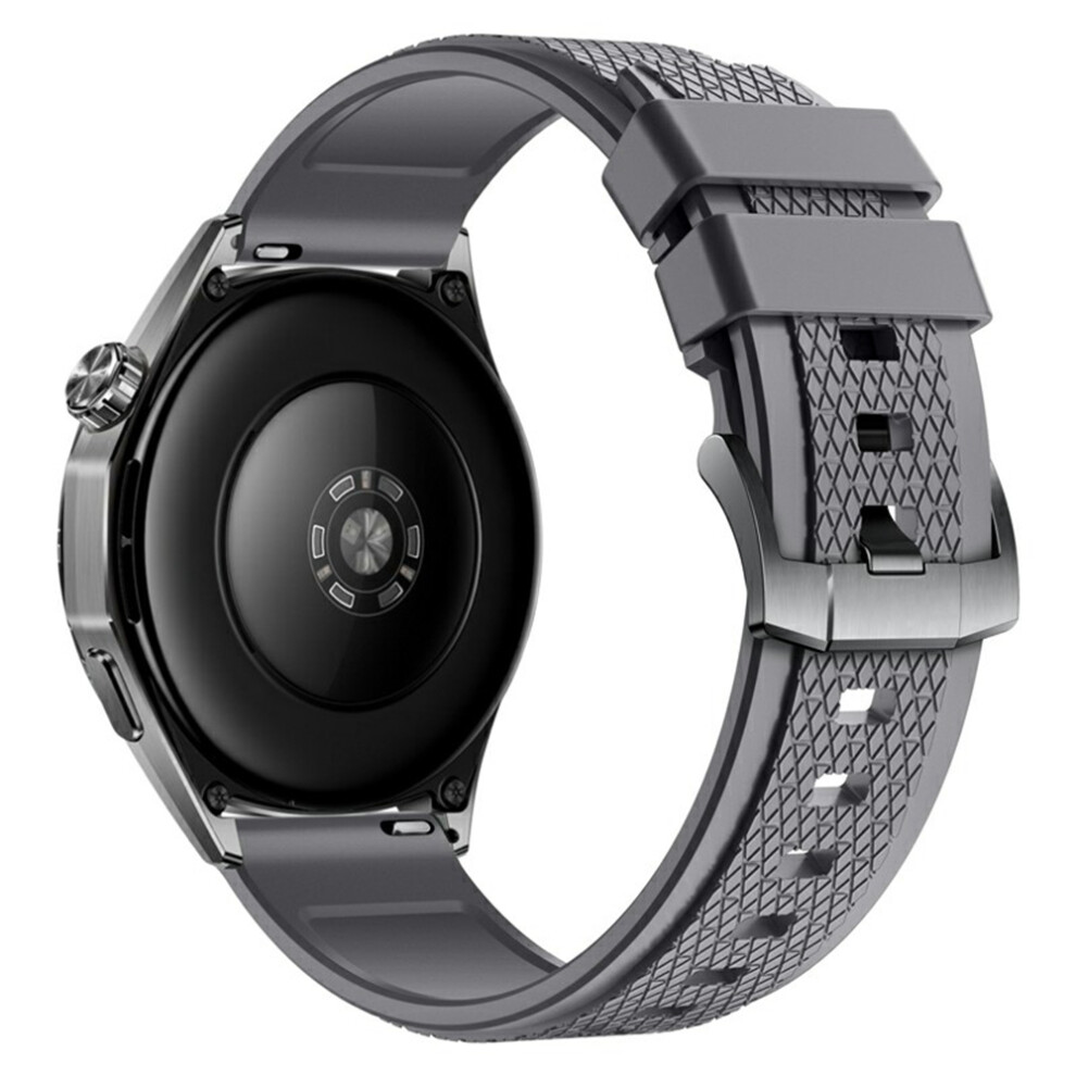 (Grey) 22Mm Cross Textured Fluorubber Strap For Huawei Watch Gt 6 / 5 Pro / 5 46Mm Replacement Watch Band Grey 6914294304185