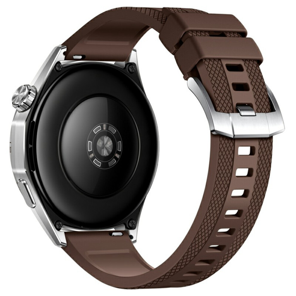 (Brown) 22Mm Textured Fluorubber Strap For Huawei Watch Gt 6 / 5 Pro / 5 46Mm Replacement Watch Band Brown 6914297671130